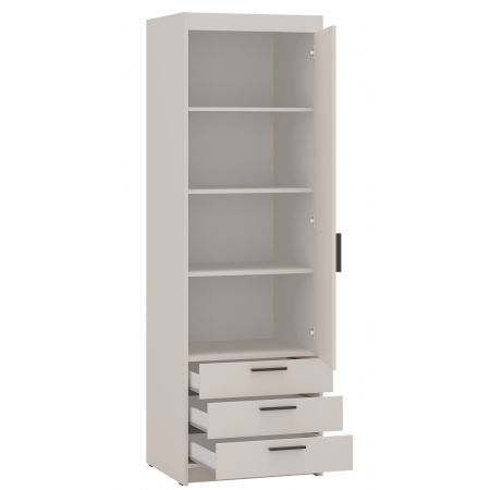 Wąska szafa z szufladami 60 cm jednodrzwiowa TRINO beżowa